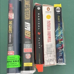 Audio book collection * 5 audio books * James Patterson * Mary‎ Higgins Clark *